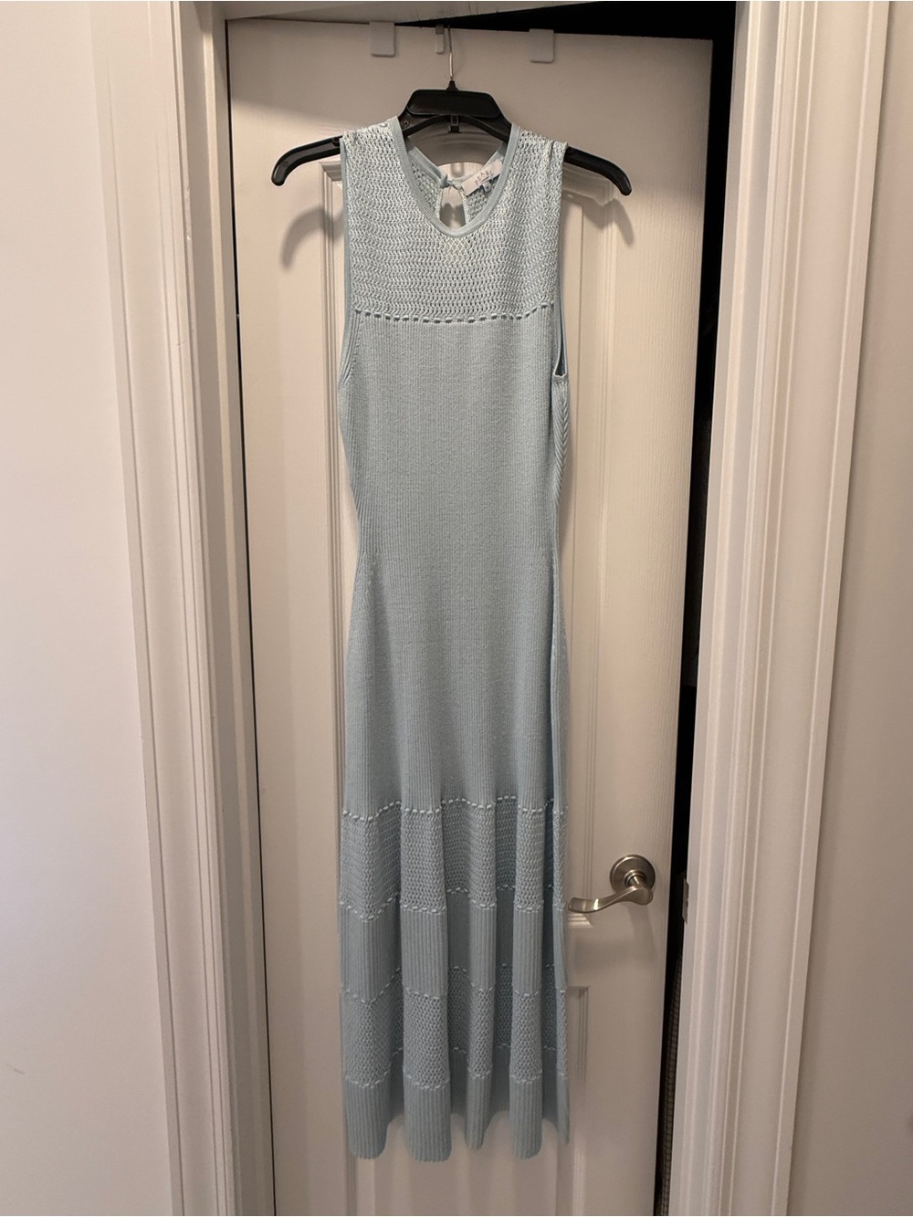 Pearl by Lela Rose Light Blue Sleeveless Maxi Knit Dress